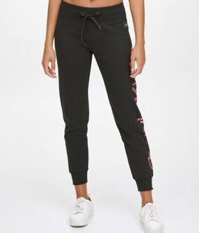 Calvin Klein Women's Performance Logo Joggers Black Pink logo Size S