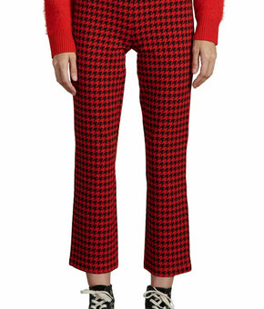 Sanctuary Medium Red Carnaby Houndstooth Pull On Cropped Leg Pants XS MSRP $89