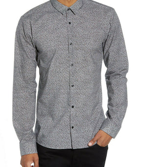 Hugo Ero Confetti Extra Slim Fit Button-Up Shirt Gray Size L