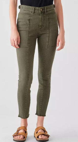 DL1961 Farrow High-Rise Cropped Skinny Jeans in Kale Green Size 27 MSRP $209