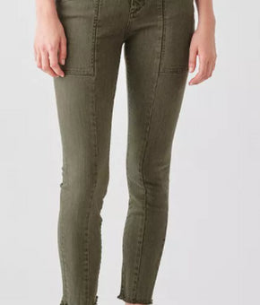 DL1961 Farrow High-Rise Cropped Skinny Jeans in Kale Green Size 27 MSRP $209