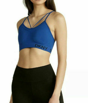 DKNY Sport Seamless Strappy Low-Impact Sports Bra women's blue Size XL MSRP $39