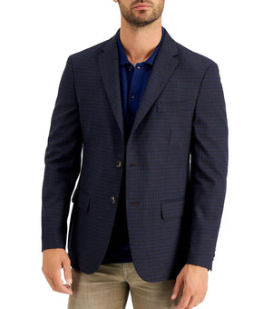 TOMMY HILFIGER Men's Modern-Fit Brown/Blue Plaid Blazer Size 36S MSRP $295