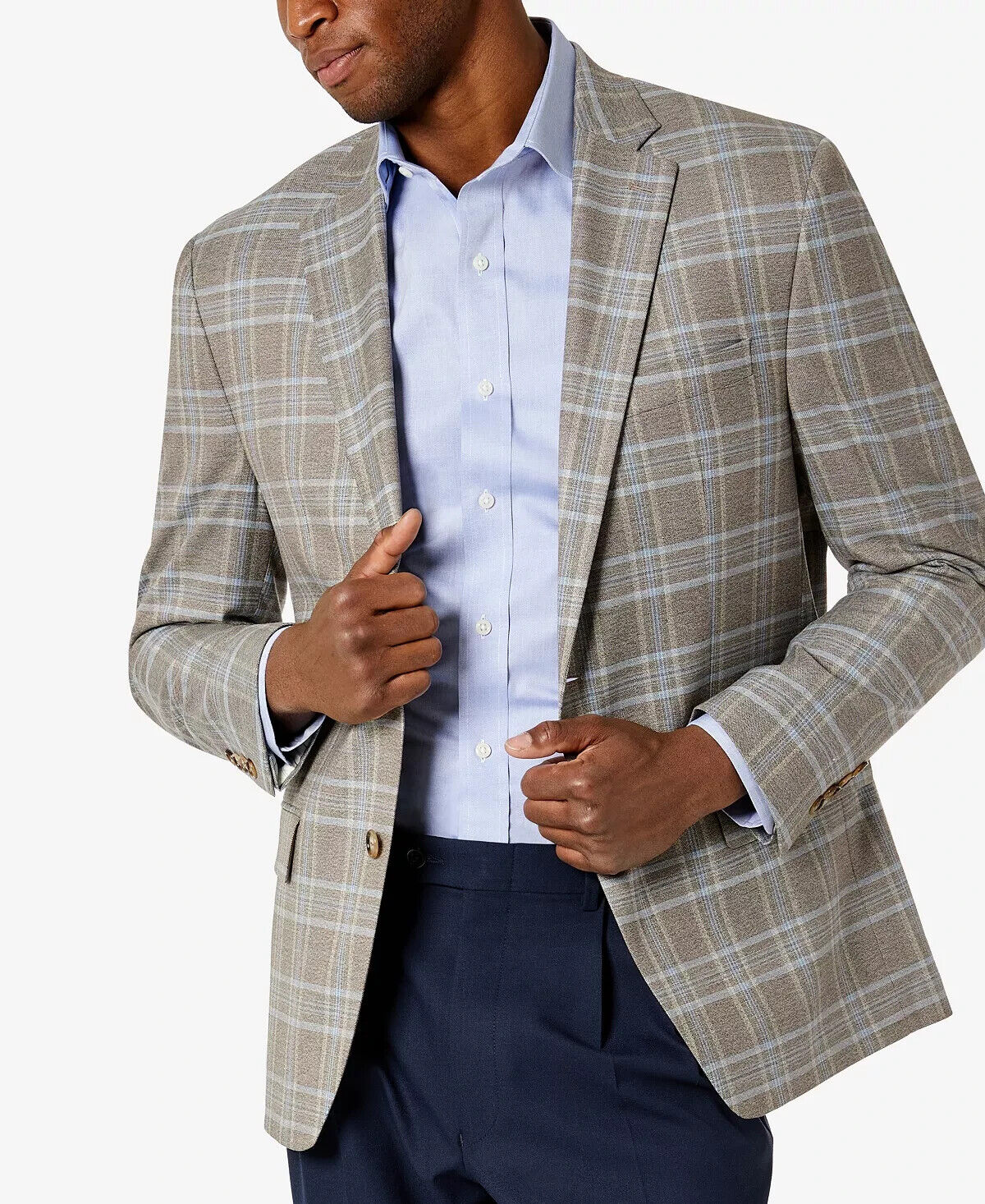 LAUREN RALPH LAUREN Men's UltraFlex Plaid Blazer Brown Size 42L MSRP $295