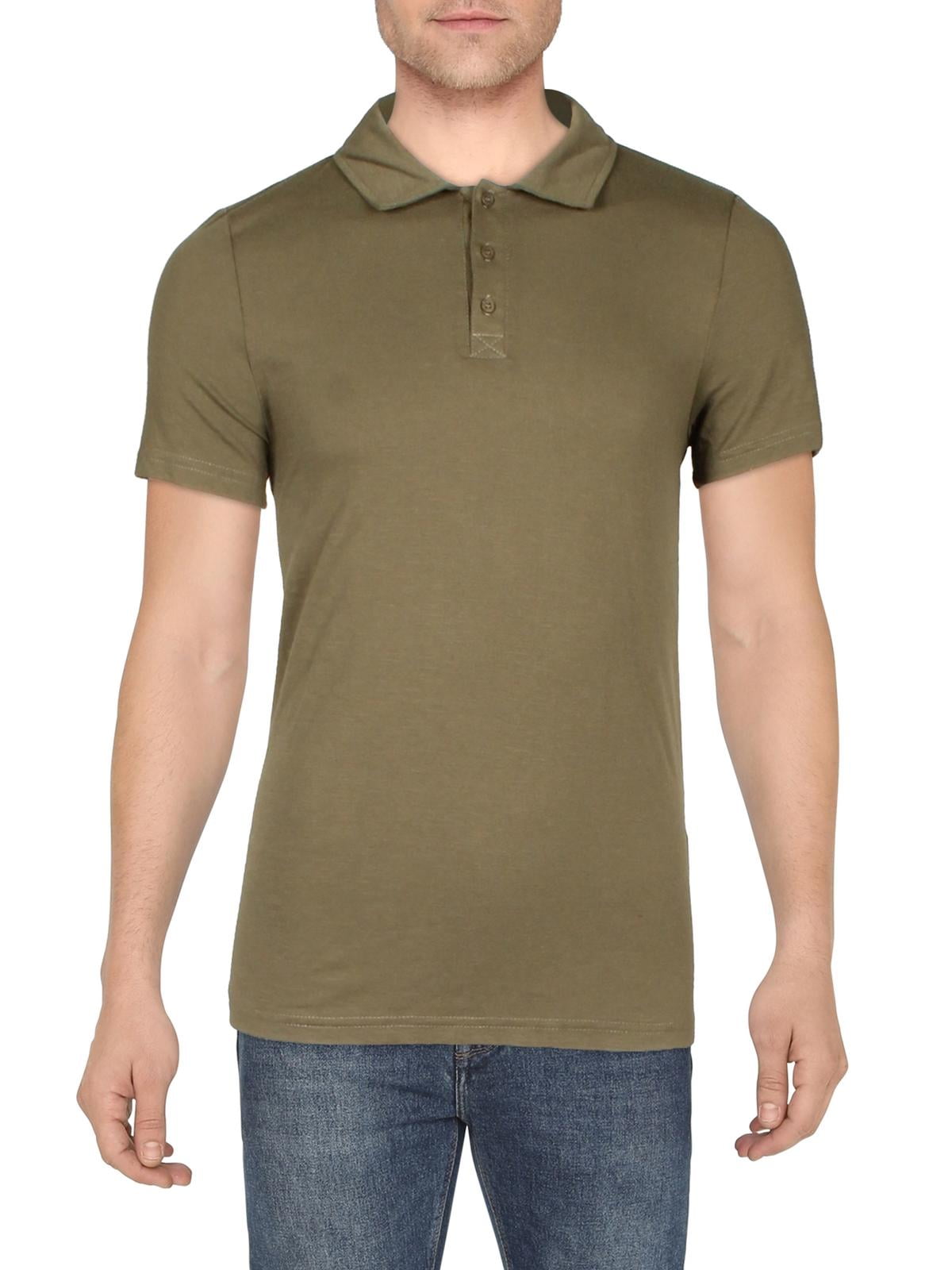 And Now This Mens Slub Collared Polo Brown Size L
