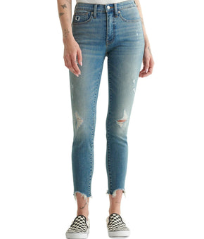 Lucky Brand Bridgette Ripped Skinny Jeans Blue Size 8/29 MSRP $90