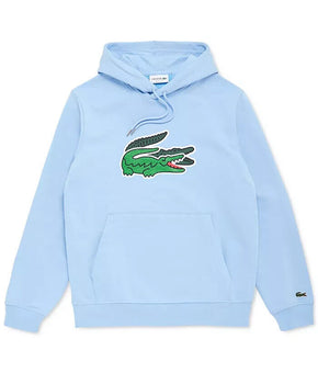 LACOSTE Men's Double Croc Logo-Print Fleece Hoodie Blue SIze L MSRP $125