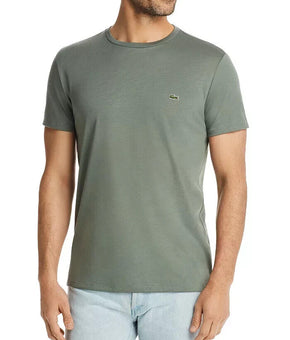 Lacoste Crewneck Pima Cotton Tee Olive Green Size S MSRP $60