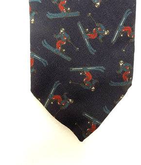 Drake's necktie 100% wool Handmade Navy Blue Ski Size 8 MSRP $175