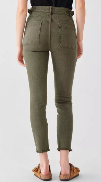DL1961 Farrow High-Rise Cropped Skinny Jeans in Kale Green Size 27 MSRP $209