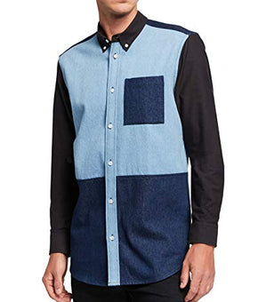 WeSC Multi Indigo Olavi Blocked Sport Shirt, Blue X-Large
