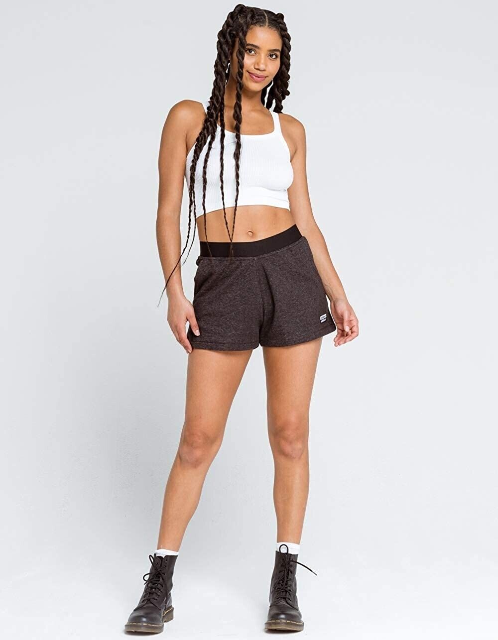 adidas Originals Women's Shorts Size S Black Melange MSRP $35