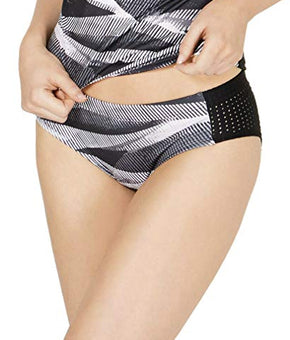 Nike Women's Line Up Printed Hipster Bikini Bottoms Size XS X-Small Black White