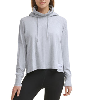 Calvin Klein Performance Women's Face-Cover Hoodie Gray Size XL MSRP $50