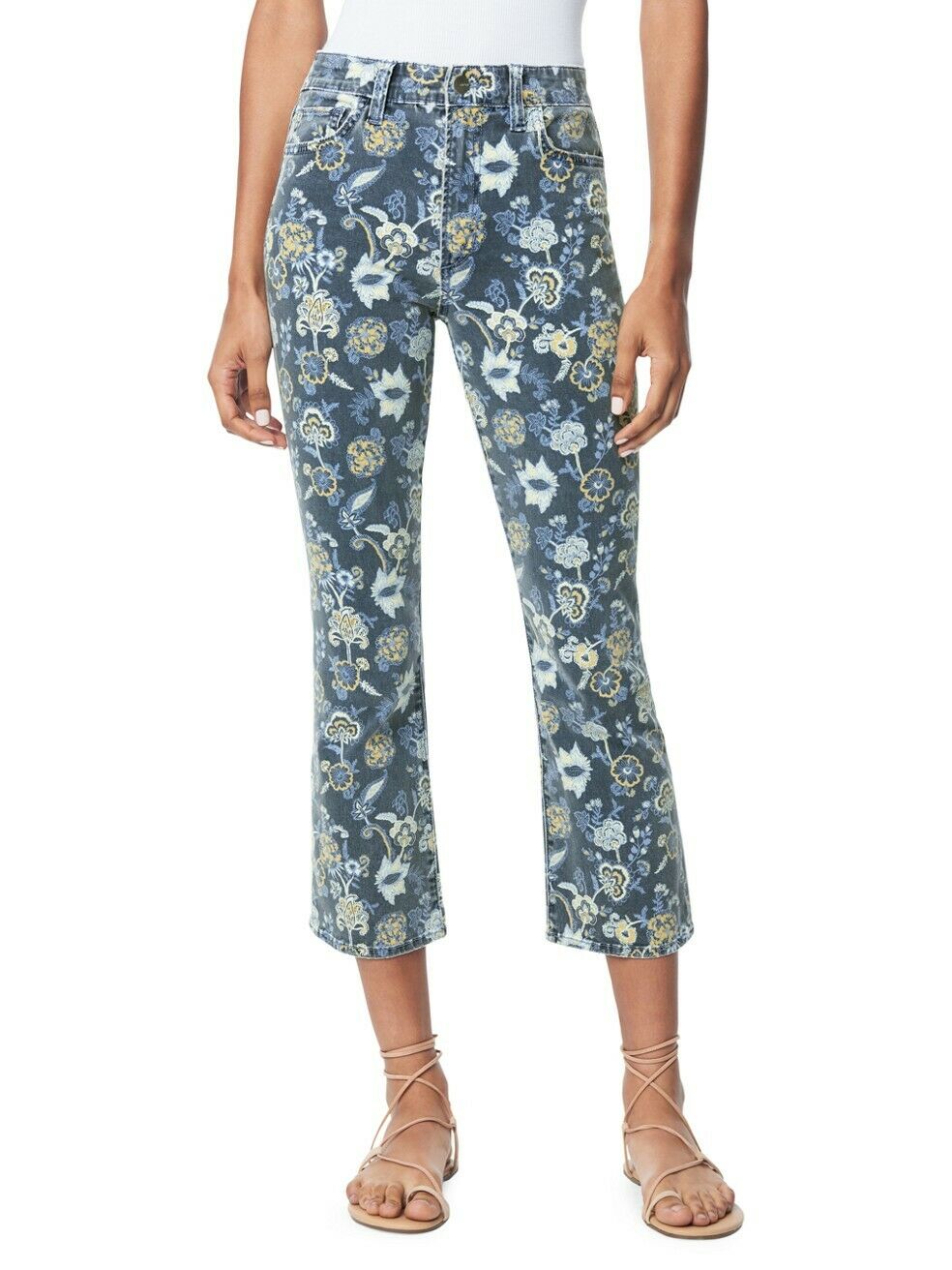 Joe's Jeans Callie High-RiseCropped Gray Blue Verona Print Size 27 MSRP $188