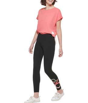 CALVIN KLEIN PERFORMANCE Women Logo 7/8 Leggings Black Size M MSRP $70
