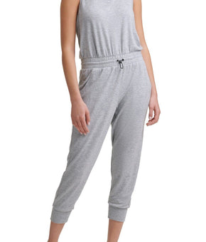 DKNY Womens Yoga Tank Jumpsuit Grey Heather Size XL MSRP $80