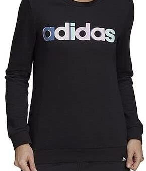 ADIDAS Women's Multi-Color Logo Long Sleeve Top Black Size XS