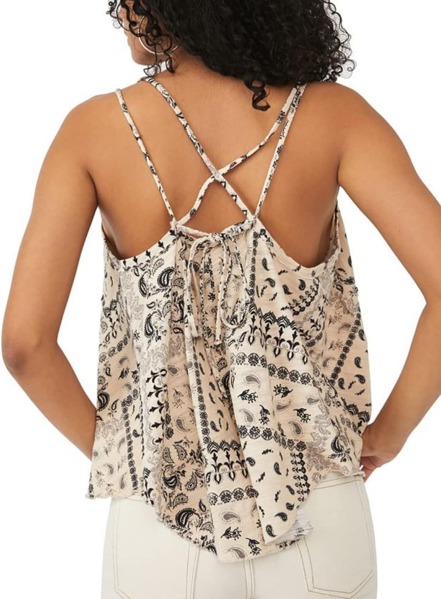 Free People Hey Girl Tank Top, Tea Combo, X-Small XS