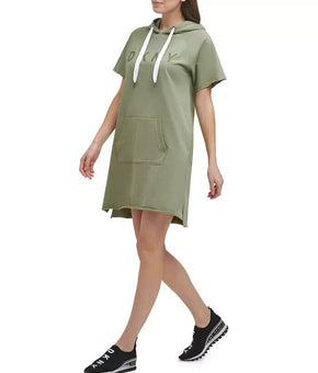 Dkny Sport Women's Cotton Sweatshirt Dress Olive Green Size S MSRP $80