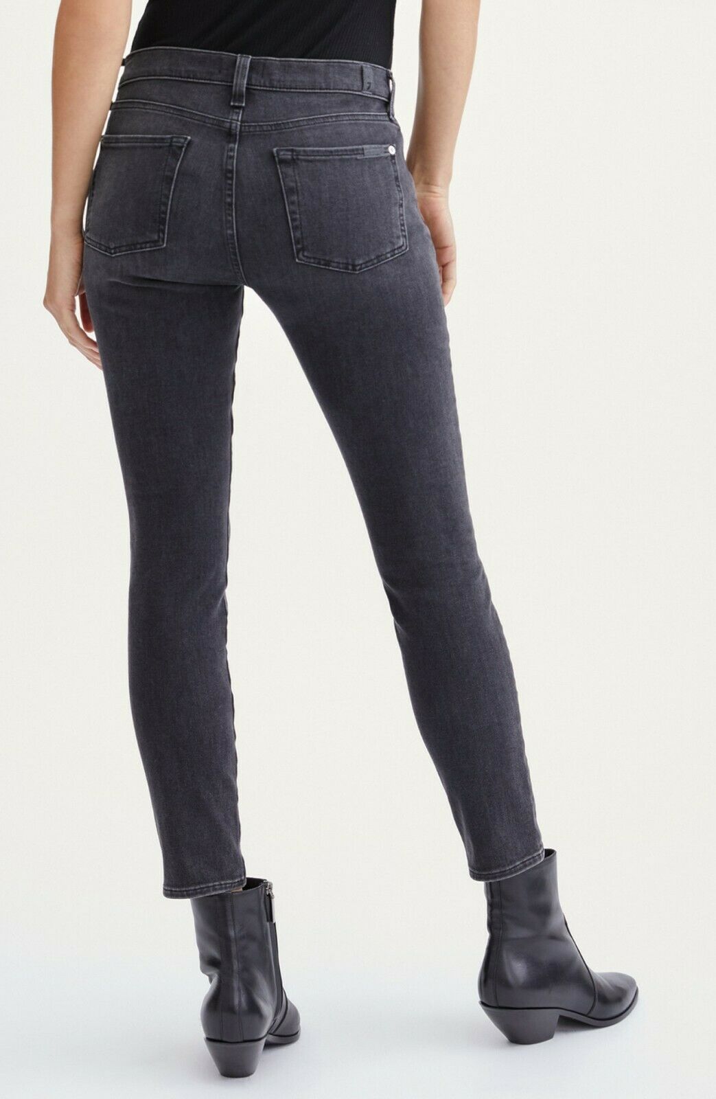7 For All Mankind The Skinny Jeans in Canyon Boulevard Black Size 33 MSRP $188