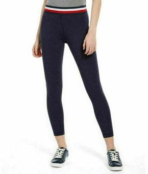 tommy hilfiger sport striped-waist pants navy blue women's Size M MSRP $49