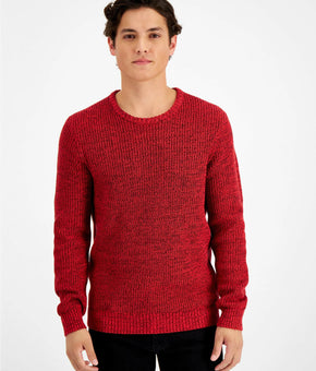 INC Mens Sweater Red Size S Crew Neck Textured Knit Pullover MSRP $69