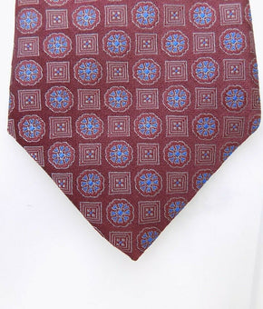 The Men's Store at Bloomingdale's Medallion Silk Classic Tie Wine Red MSRP $59