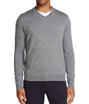 Bloomingdale's The Men's Store V-Neck Merino Sweater Gray Size XL MSRP $88