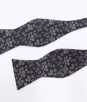 The Men's Store at Bloomingdale's Tossed Floral Bow Tie Black Silver MSRP $59