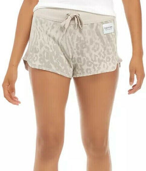 Calvin Klein Printed French Terry Shorts Womens beige Size XL MSRP $40