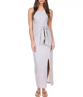 MICHAEL KORS Petite Tie-Front Maxi Dress Gray Size XS MSRP $140