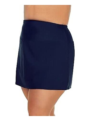 Island Escape Navy Tummy-Control Swim Skirt, Plus Size 18W
