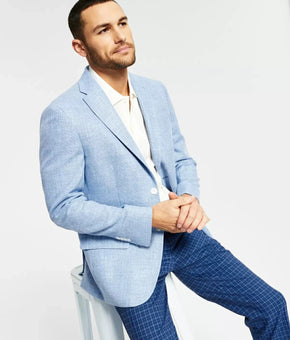 TOMMY HILFIGER Men's Slim-Fit Solid Weave Blazer Blue Size 38L MSRP $295