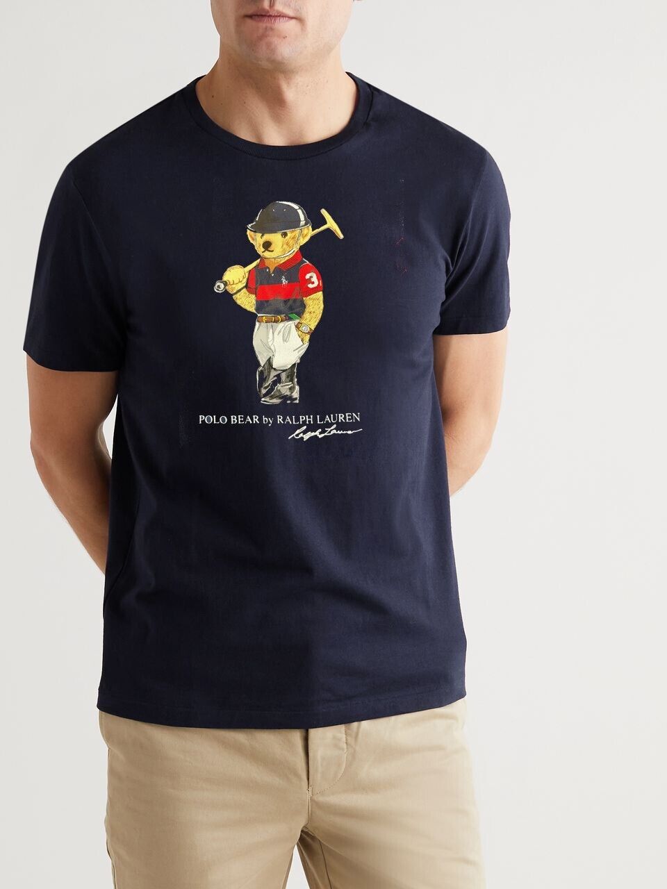 Polo Ralph Lauren Polo Stick Bear Jersey T-Shirt Navy Blue Size XL MSRP $65