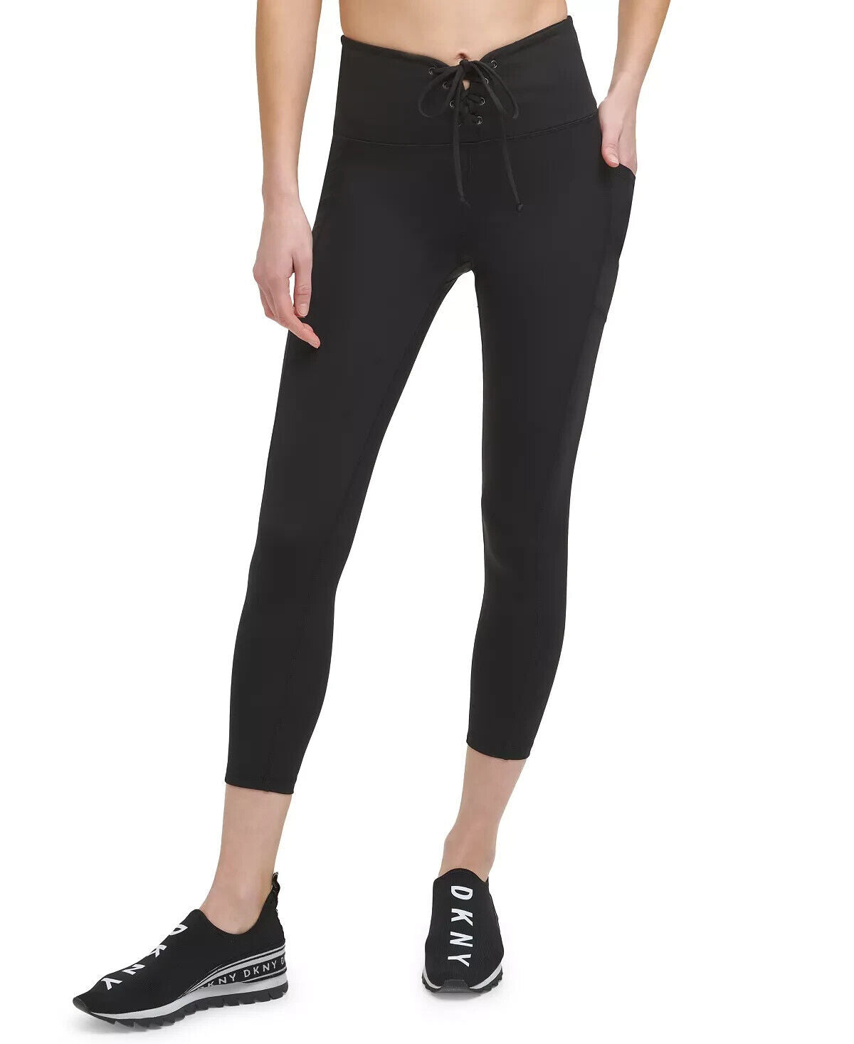 DKNY SPORT Womens Pocket Leggings in Black Size S MSRP $60