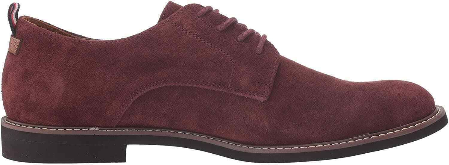 Tommy Hilfiger Men's Dark Red Suede Garson Oxfords Shoes Dark Red 8M