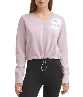 Calvin Klein Performance Women's Cinched Logo Sweatshirt Pink Size S MSRP $60