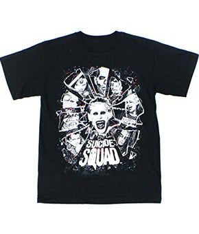 SUICIDE SQUAD Mens Group Joker Graphic Tee T-Shirt Black Medium
