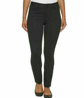 DKNY Womens Zip Fly Slim Leg Ponte Dress Pant Black Size M