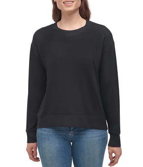 Splendid Womens Crewneck Long Sleeve Lightweight Pullover Top black Size L