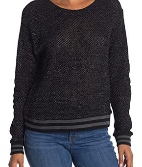 Splendid Womens Contrast Trim Loose Knit Sweatshirt Size S