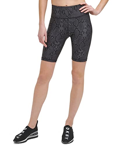 DKNY Sport Women's Snake-Embossed Bike Shorts (Black, X-Small)