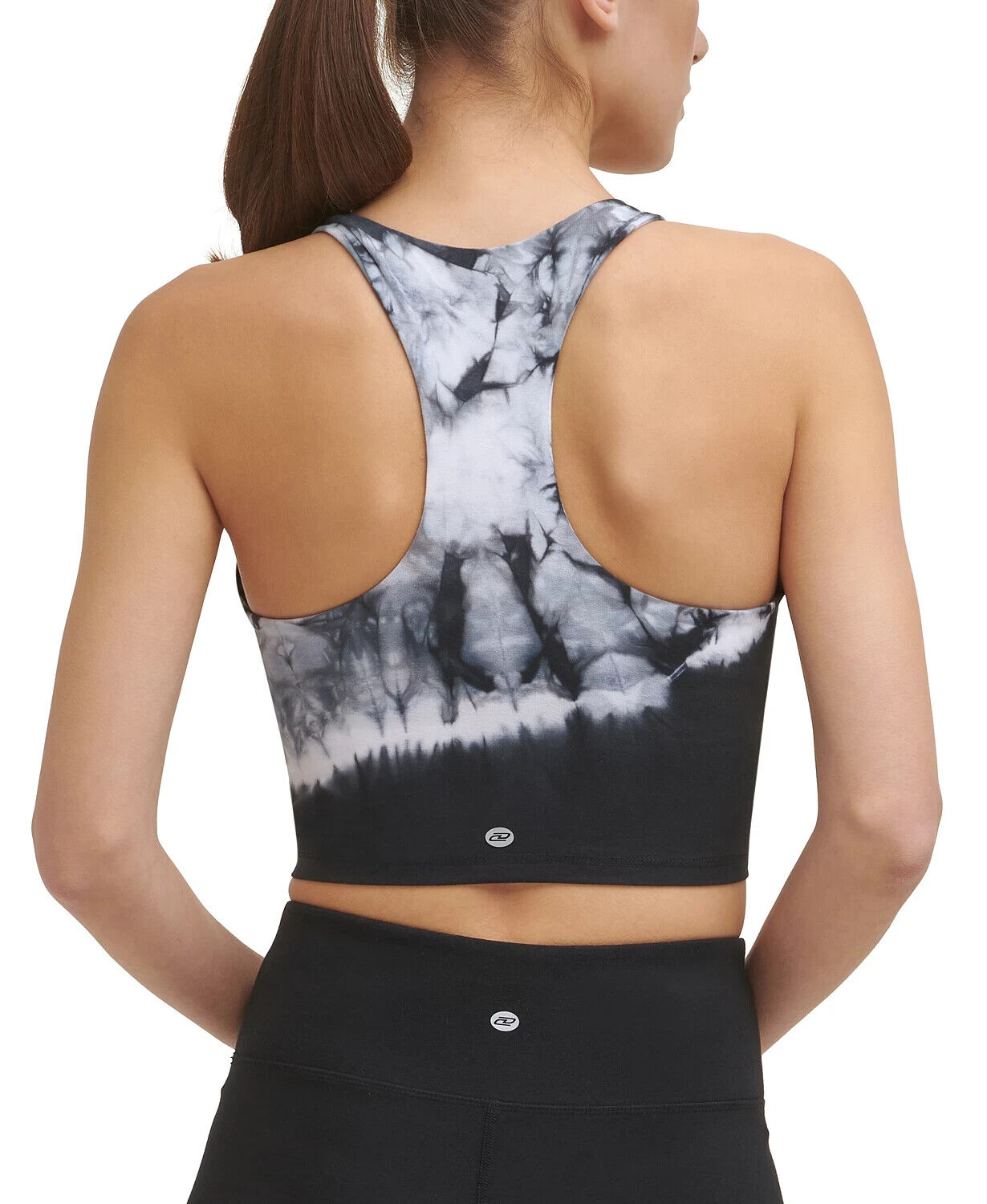 Dkny Womens Tie Dye Racerback Cropped Tank BLACK Size XL MSRP $45