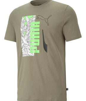 Puma Men's Big & Tall Tropical Logo Graphic T-Shirt green Size 3XL MSRP $25
