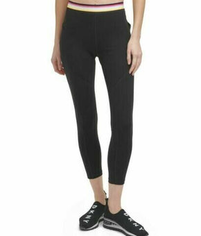 DKNY Womens Multi Stripe High Waist Leggings Black Size S MSRP $60