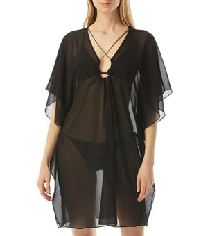 MICHAEL KORS Women's Chain-Neck Caftan Cover-Up Black, Size XS/S MSRP $130