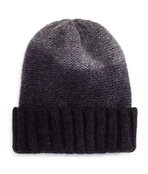 THE MENS STORE Black Gray OMBRE Alpaca Wool Blend Beanie ONE SIZE MSRP $58
