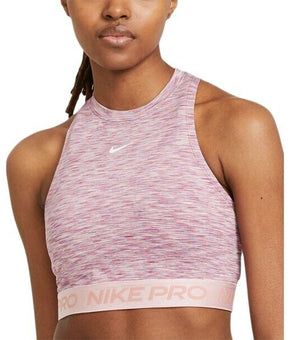 Nike Womens Pro Space Dye Crop Tank Top Pink Size L MSRP $40