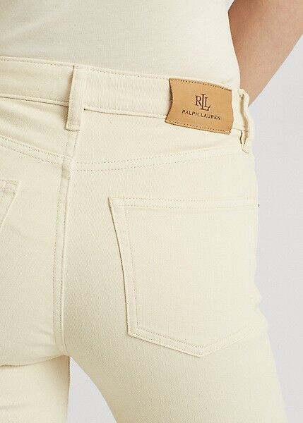 Ralph Lauren High-rise Skinny Ankle Jeans In Mascarpone Cream Wash Size 14 $100